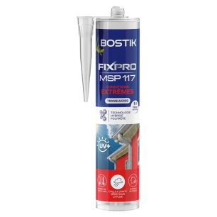 colle de fixation msp 117 conditions extrêmes translucide 290 ml - bostik