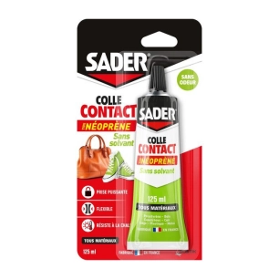 colle contact neoprène sans solvant 125 ml - sader