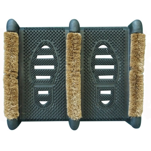 tapis gratte bottes caoutchouc et coco 33x39cm - btb
