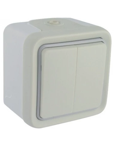 Les interrupteurs saillie double blanc