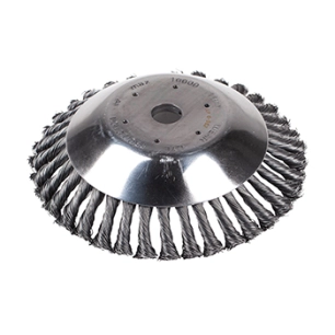 brosse conique ø 200 mm avec brins en acier torsadés très résistants. alésage de 20 mm. idéale pour travail sur les pavés, les s