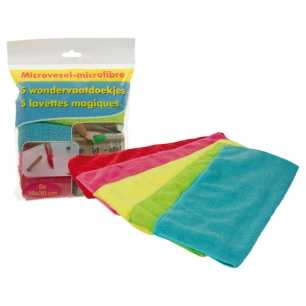 Lot 5 Lavettes Microfibres 32x32cm - TISSAGES DE BEAULIEU