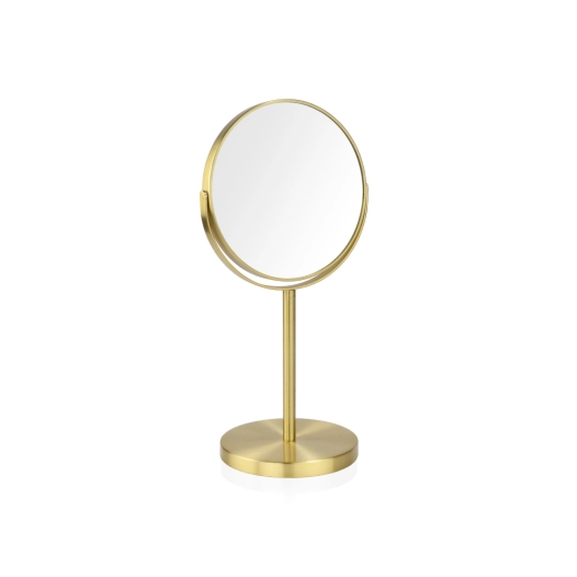 pied de miroir rond métal doré, large x5, ø17 cm