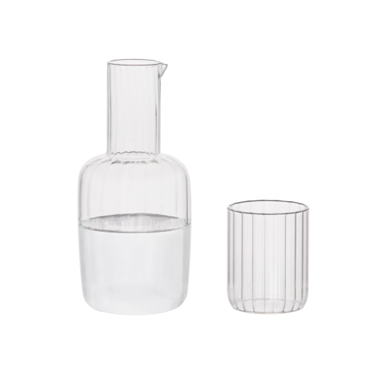 cruche à eau en verre + verre, 800 ml