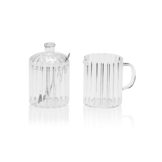 service à sucre/lait, verre, ø 7 x 11,5 cm