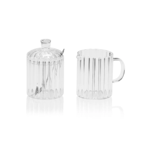 service à sucre/lait, verre, ø 7 x 11,5 cm