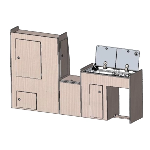 kit sydney partie gauche en bois stratifié cérusé - conversion van