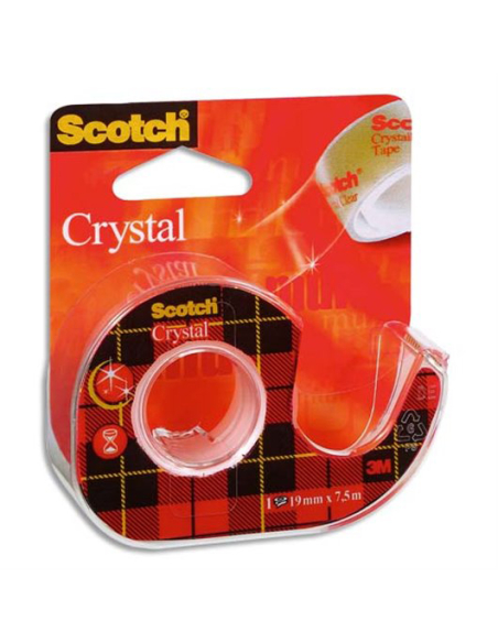 12 ruban crystal 19mm x 25m sur dévidoir rechargeable - scotch