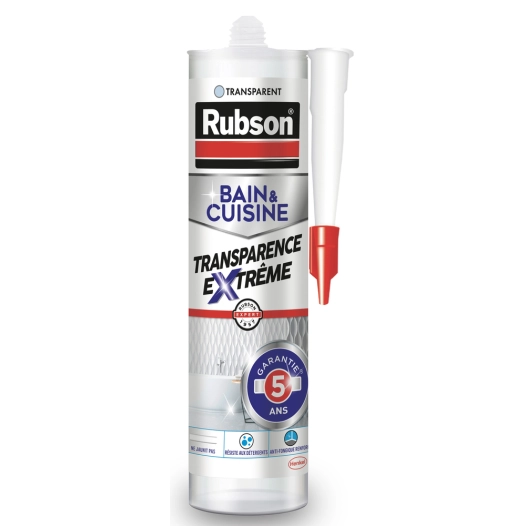 12 mastic bain & cuisine transparence extrême 280ml - rubson