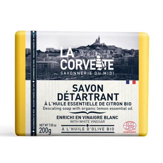 savon détartrant aux huiles essentielles de citron bio 200g - la corvette