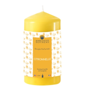 6 bougie cylindrique citronnelle 35h - devineau