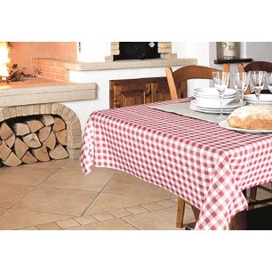 protège table imprimé normandie rouge 140cm x 20m - access deco