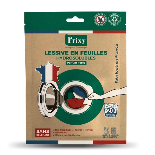 30 lessive en feuilles hydrosolubles étui x 20 feuilles - frixy