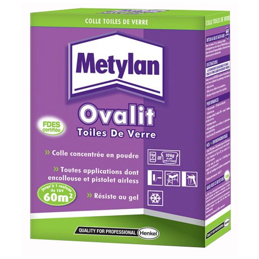 4 colle ovalit toile de verre 1kg - metylan