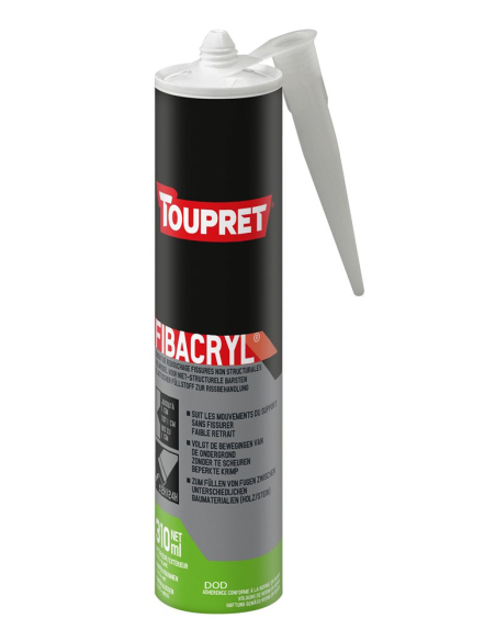 12 fibacryl - enduit de rebouchage souple et fibré 310 ml - toupret