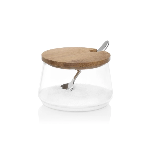 sucrier verre/bambou ø 8,5 x 5,5cm