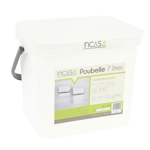 poubelle à suspendre 7 litres blanche - incasa
