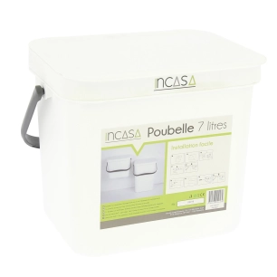 poubelle à suspendre 7 litres blanche - incasa