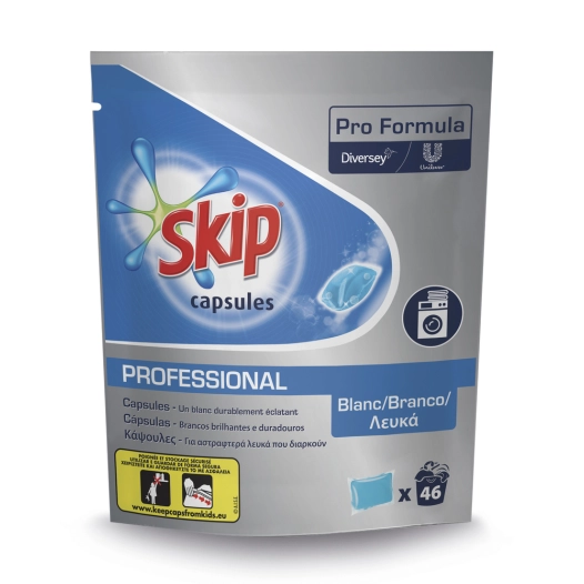 skip pro lessive capsules linge blanc sachet de 46 - skip