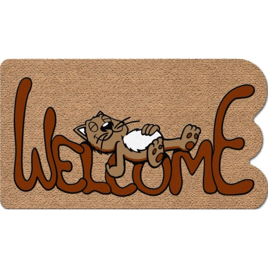 6 tapis faux coco kokarda chat relax welcome 40x70cm - euroflock division