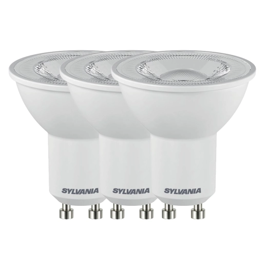 6 spots led blancs gu10 4.2w blanc neutre lot de 3 - sylvania