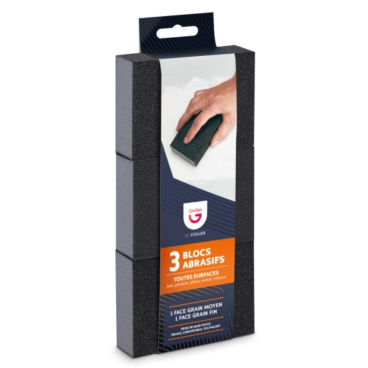 10 lot 3 blocs abrasifs toutes surfaces - gerlon