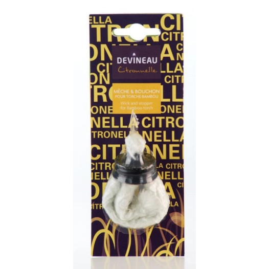 10 mèche et bouchon pour torche bambou - devineau