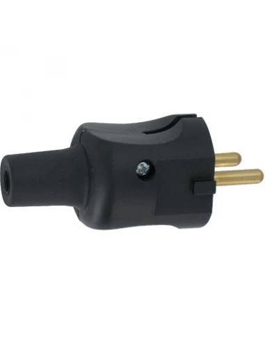 Fiche caoutchouc noire 2p-16 A male - LEGRAND