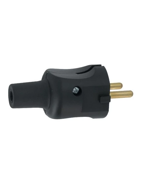 Fiche caoutchouc noire 2p-16 A male - LEGRAND