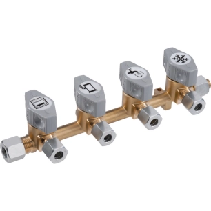 vanne de raccordement à olives 4 voies 6/8 - gok