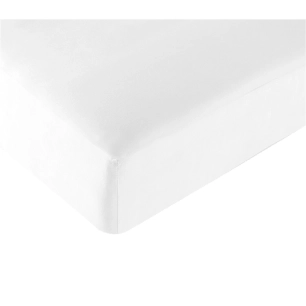 drap housse en lyocell blanc 130 x 190 cm pan coupé à gauche - incasa