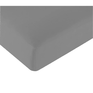 drap housse en lyocell gris 130 x 190 cm pan coupé à droite - incasa