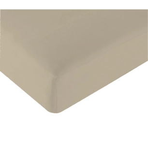 drap housse en lyocell beige 130 x 190 cm pan coupé à droite - incasa