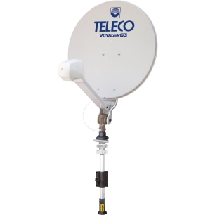 antenne satellite manuelle voyager g3 seule 65 cm - mât court - teleco