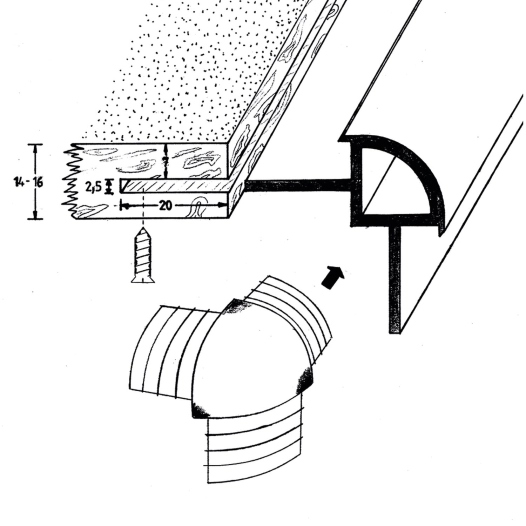 coin de profil d'assemblage marron