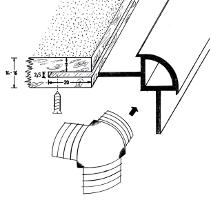 coin de profil d'assemblage marron