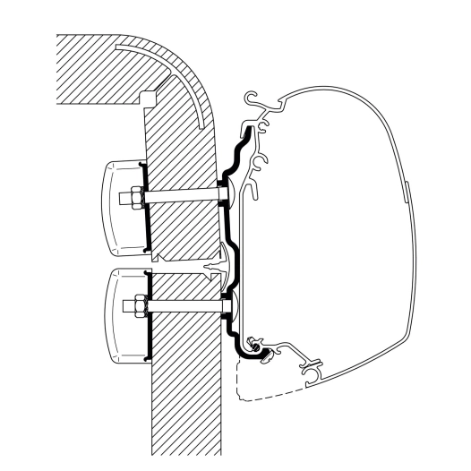 adaptateur de stores hymer 2016- hymercamp 4,00 m - thule