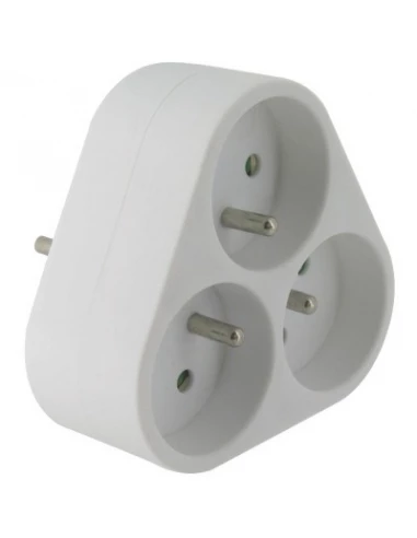 Fiche Multiprise Triangle 3 Sorties - Frontale - Dhome