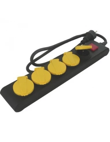 Bloc multiprise ip44 avec interrupteur 5 x 2p+t