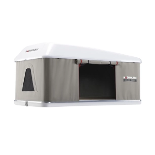 tente de toit maggiolina grand tour medium coloris gris clair coque blanche - autohome