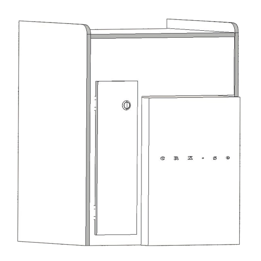 meuble cuisine 63cm 1 porte avec encastrement pour refrigérateur crx50 en bois stratifié uni 2 faces - conversion van