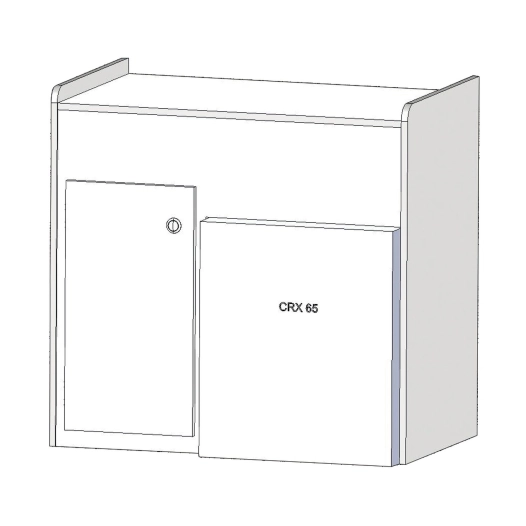 meuble cuisine 83cm 1 porte avec encastrement refrigérateur crx65 en bois stratifié cérusé 2 faces - conversion van