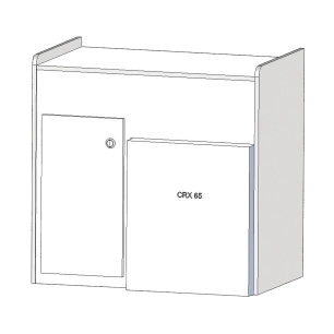 meuble cuisine 83cm 1 porte avec encastrement refrigérateur crx65 en bois stratifié cérusé 2 faces - conversion van
