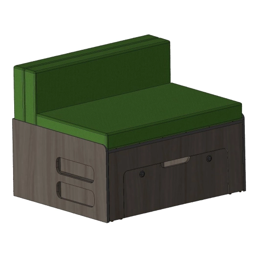 banquette peigne de 94cm en bois brut - conversion van