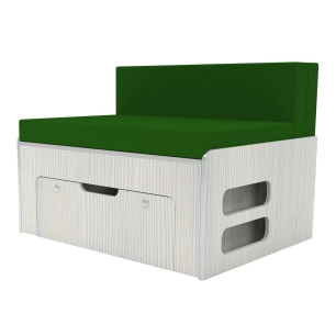 banquette peigne de 94cm en bois stratifié cérusé 2 faces - conversion van
