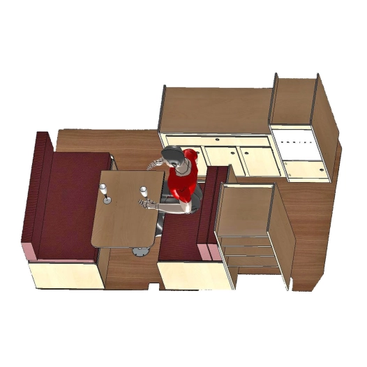kit ghan van l2 (mini 2.70m aménageable) en bois brut - conversion van