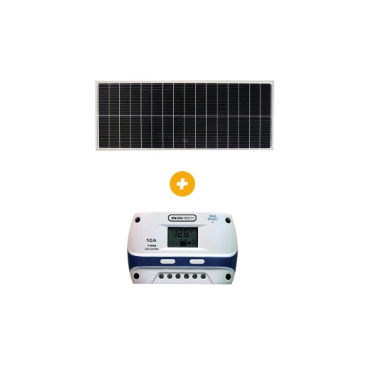 pack panneau solaire e-ssential + régulateur pwm panneau 110w / régulateur 10a