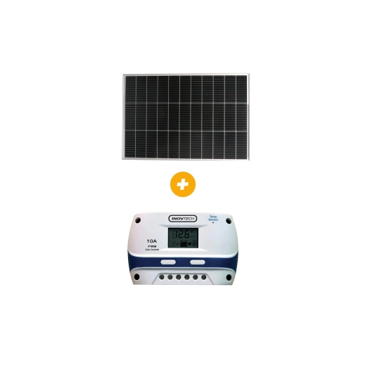 pack panneau solaire e-ssential + régulateur pwm panneau 130w / régulateur 10a