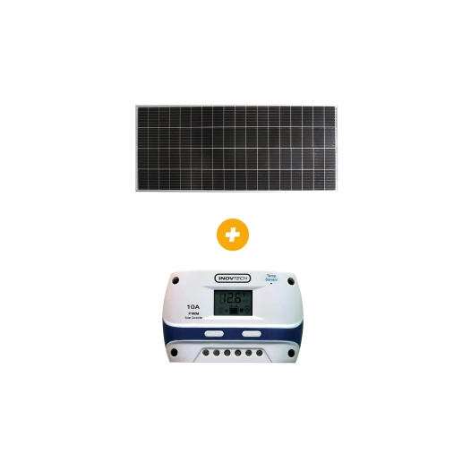 pack panneau solaire e-ssential + régulateur pwm panneau 155w / régulateur 10a
