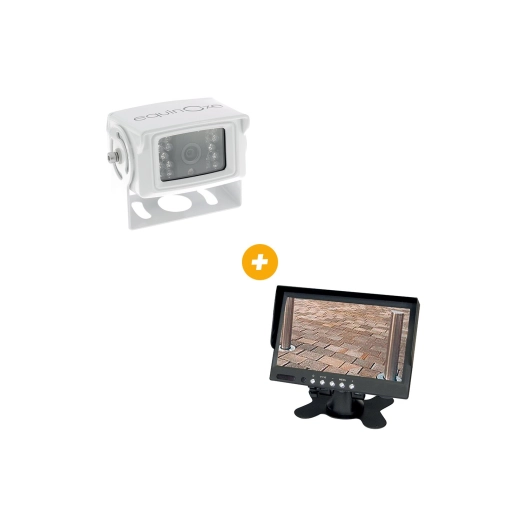 pack caméra + ecran - caméra filaire blanche 18 leds - inovtech